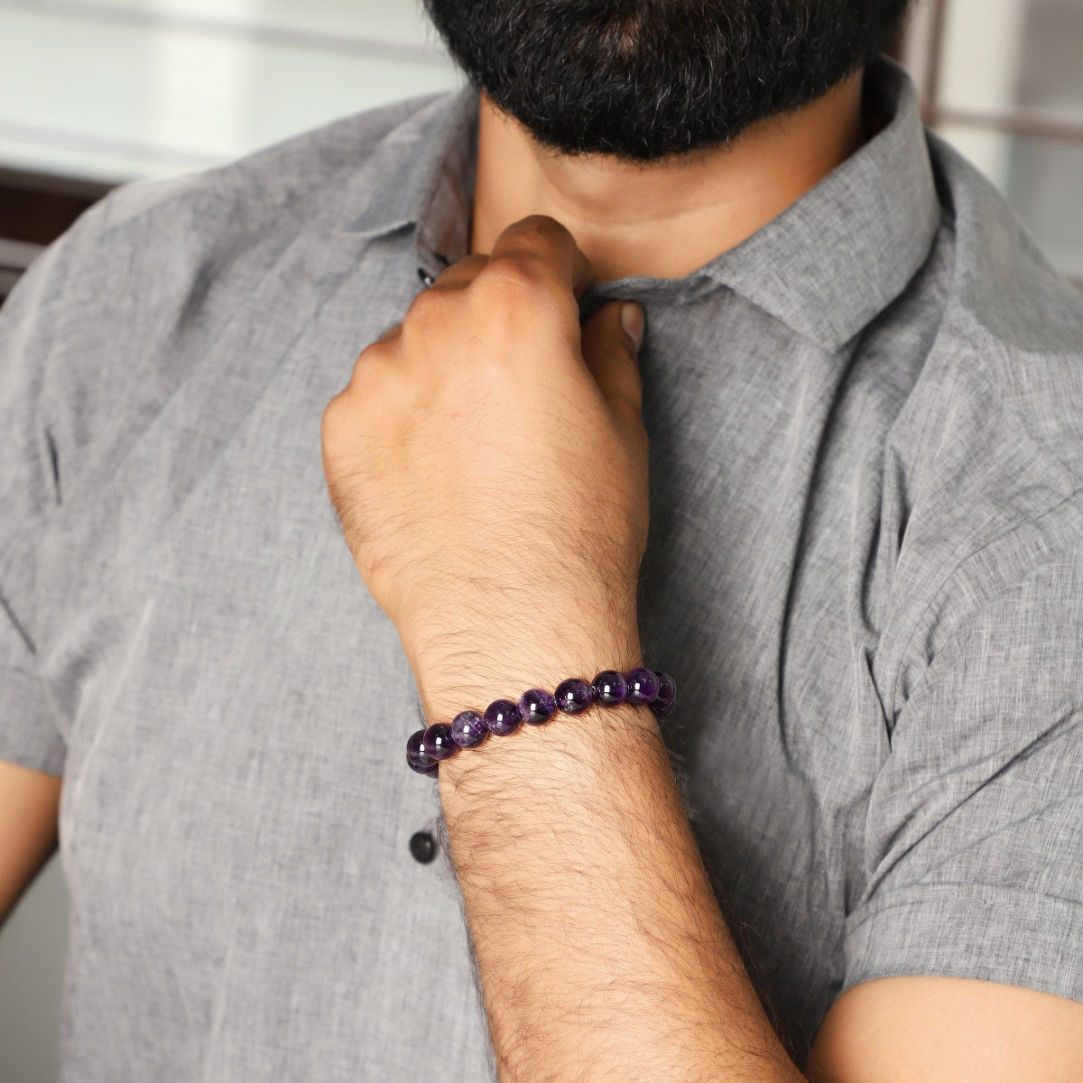 Amethyst bracelet shop for him