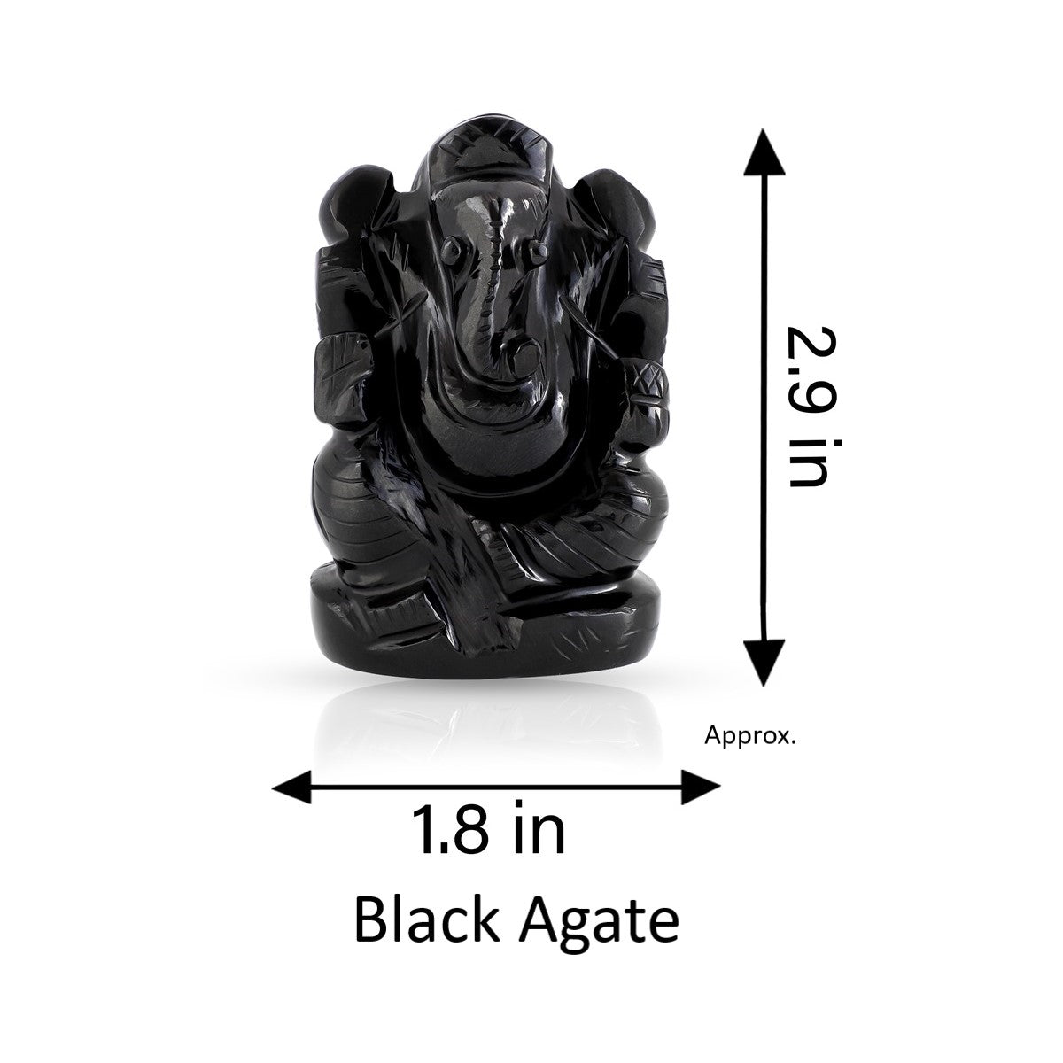 Black Agate Ganesh Idol