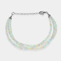 Elegant Silver Bracelet with Ethiopian Opal Beads