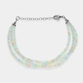 Elegant Silver Bracelet with Ethiopian Opal Beads