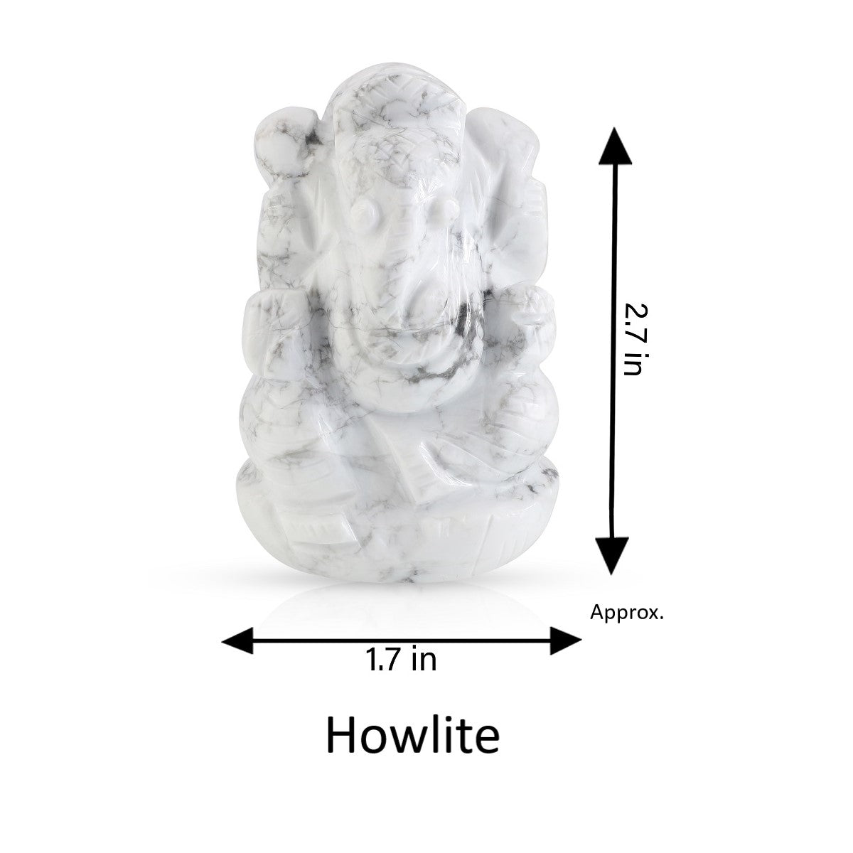 Howlite Ganesh Idol