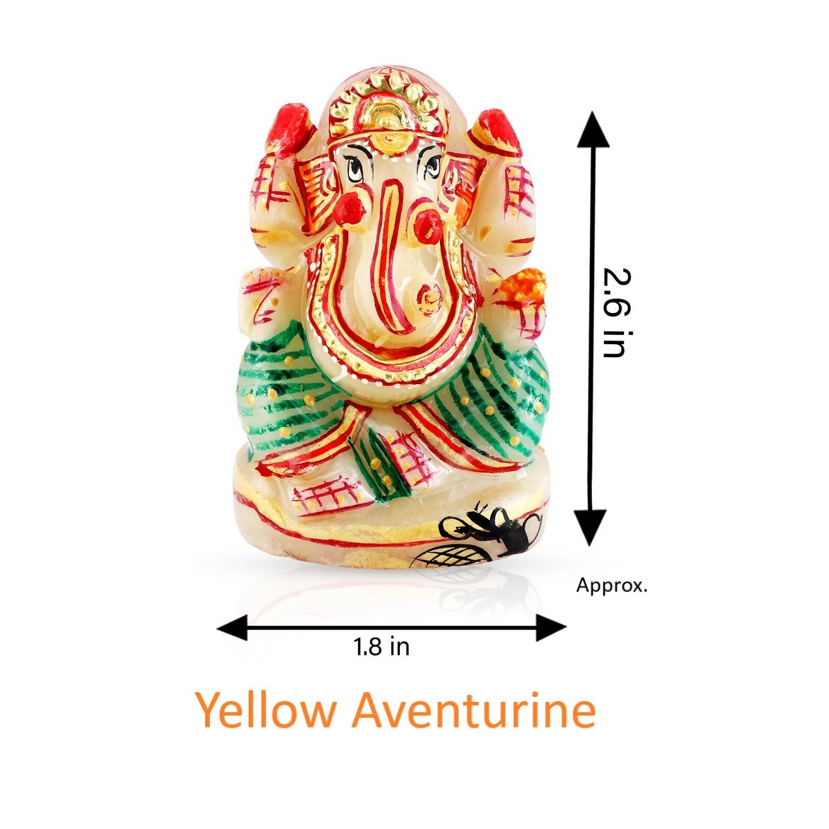 Handpainted Yellow Aventurine Ganesh Idol