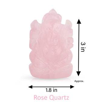 Rose Quartz Ganesh Idol