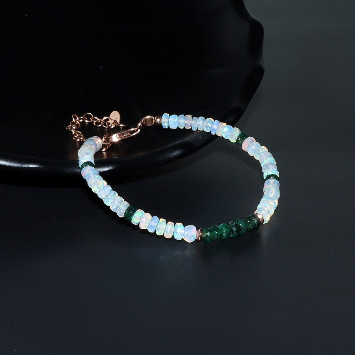 Elegant Beads Bracelet with Faceted Rondelle Gemstones