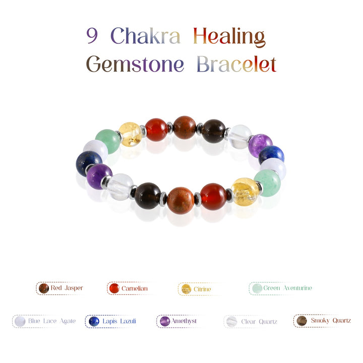 9 Chakra Healing Gemstone Bracelet (8mm Beads)