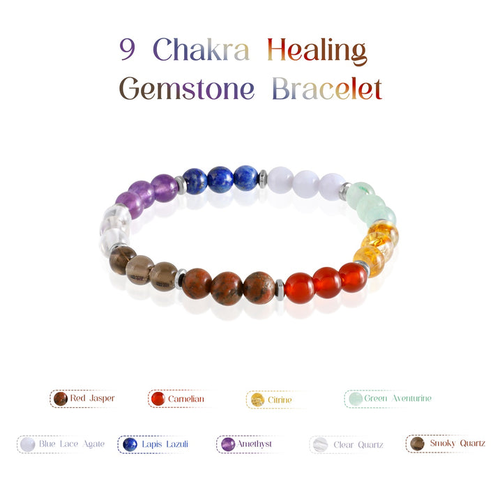 9 Chakra Healing Gemstone Bracelet (6mm Beads)