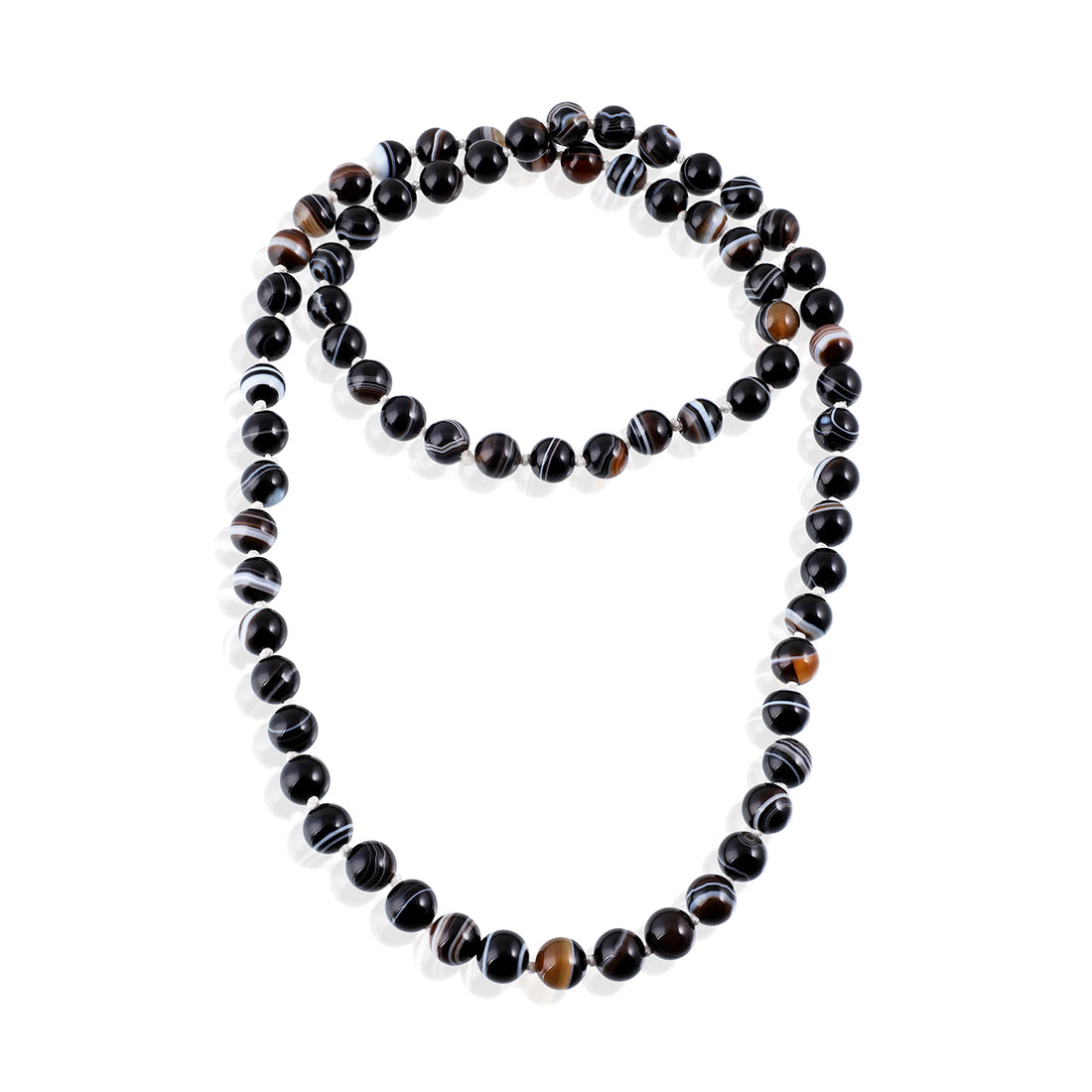 Meditation Practice with Black Banded Agate Mala