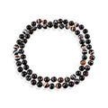 Smooth Round Black Banded Agate Beads in Jap Mala