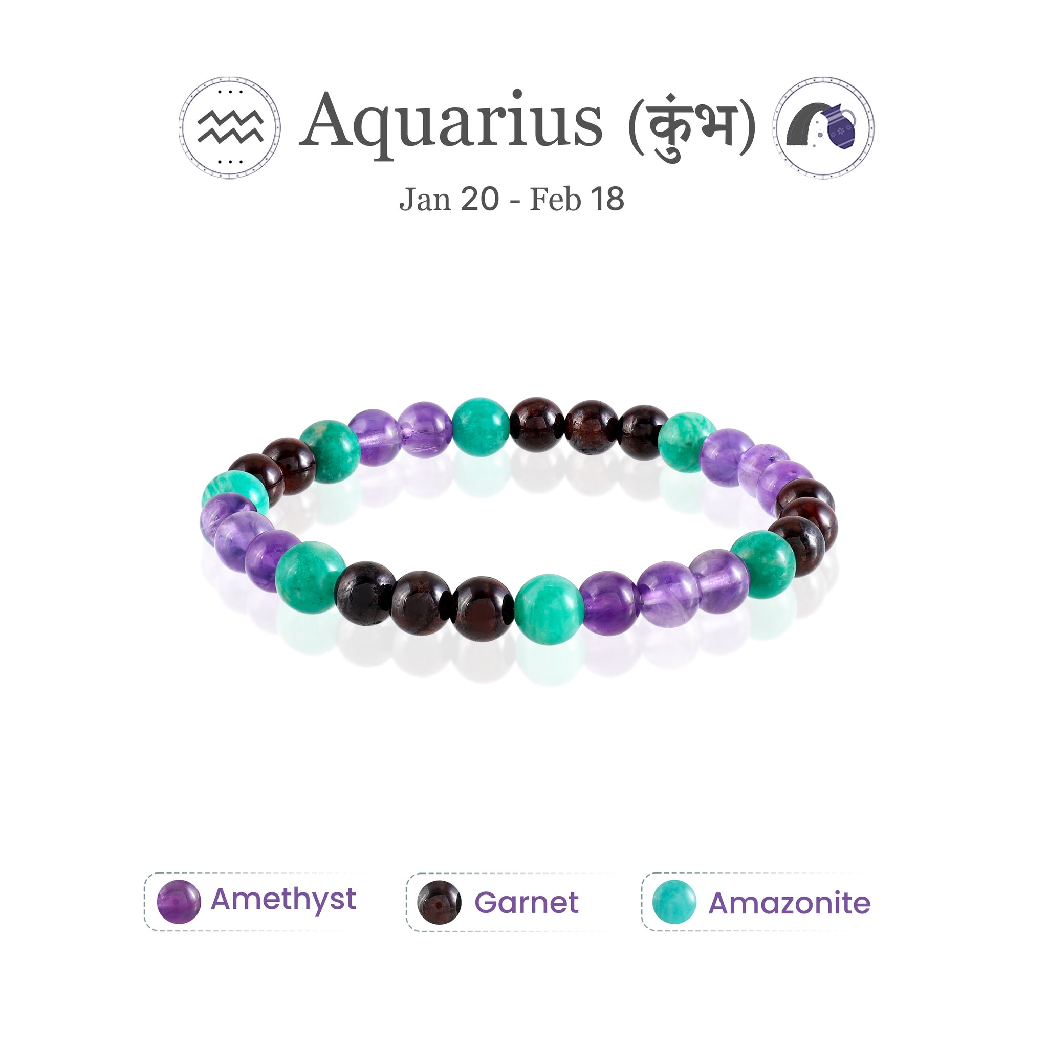 Aquarius Zodiac Bracelet: (कुम्भ राशि)