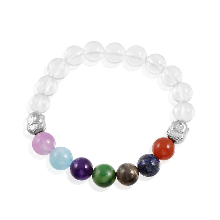 7 Chakra Gemstone Beads Buddha Bracelet