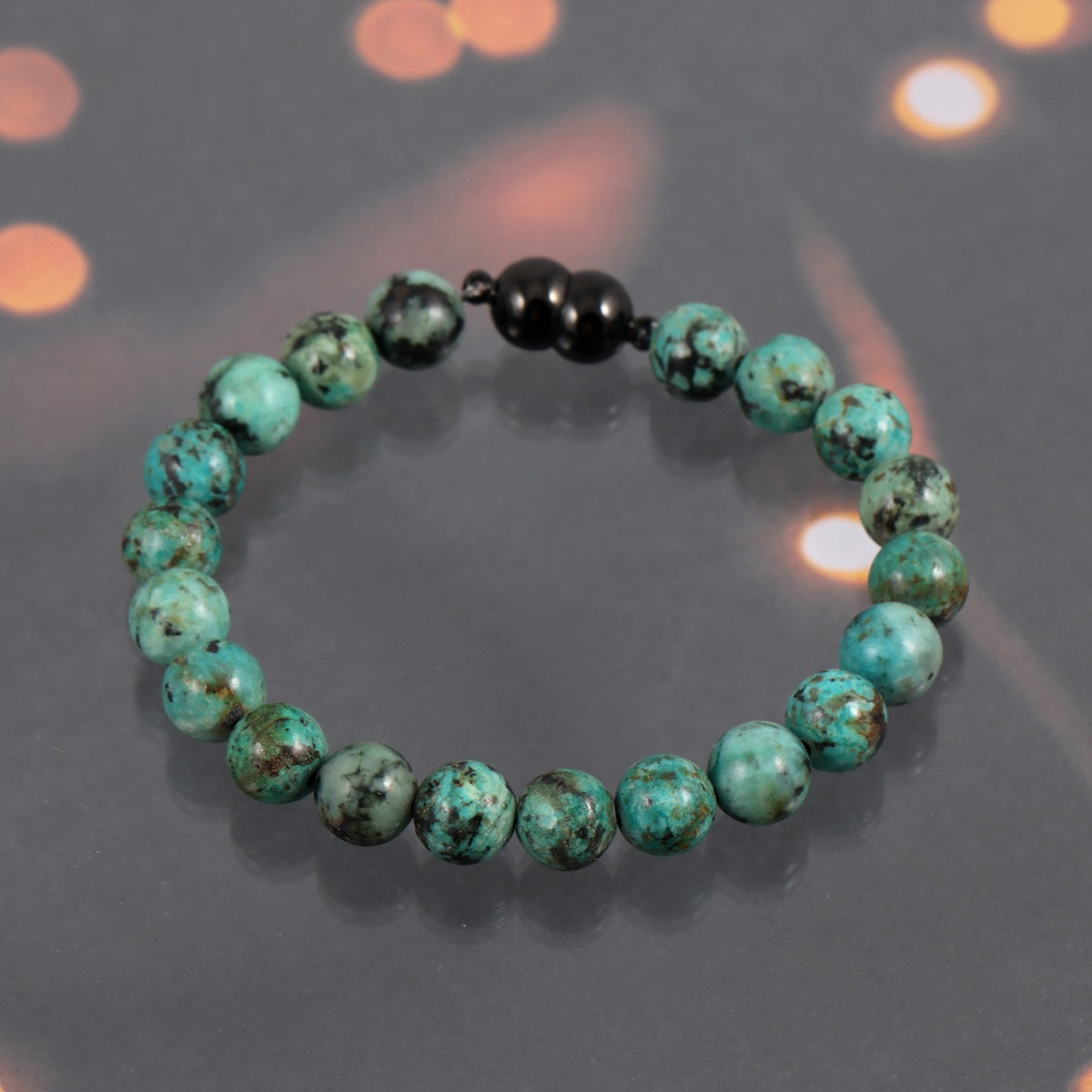 An image featuring the turquoise gemstones alongside keywords like healing, protection, and positive energy, symbolizing their metaphysical properties.