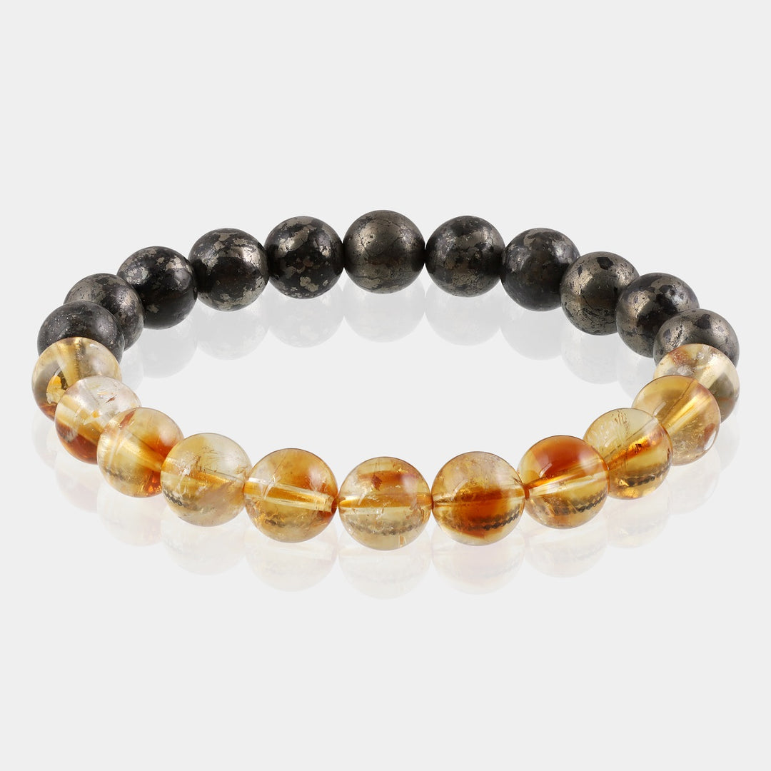 Citrine and Pyrite bracelet for atrracting wealth, abundance, and success.