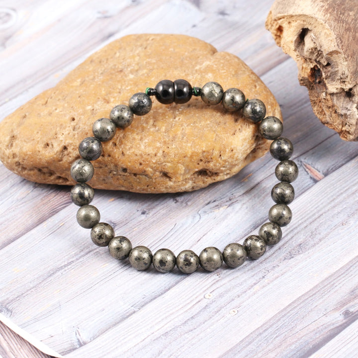 Pyrite Beads Bracelet with Magnetic Lock