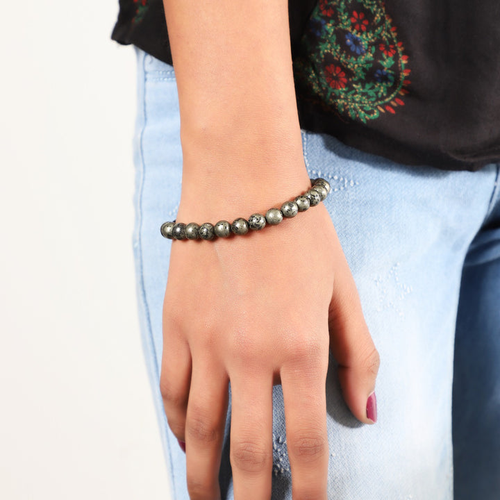 Pyrite Beads Bracelet with Magnetic Lock