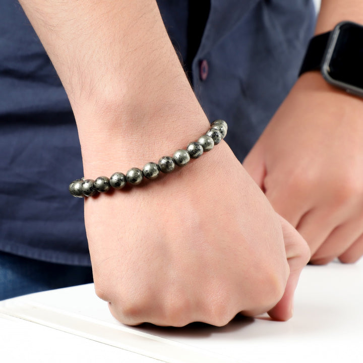 Pyrite Beads Bracelet with Magnetic Lock