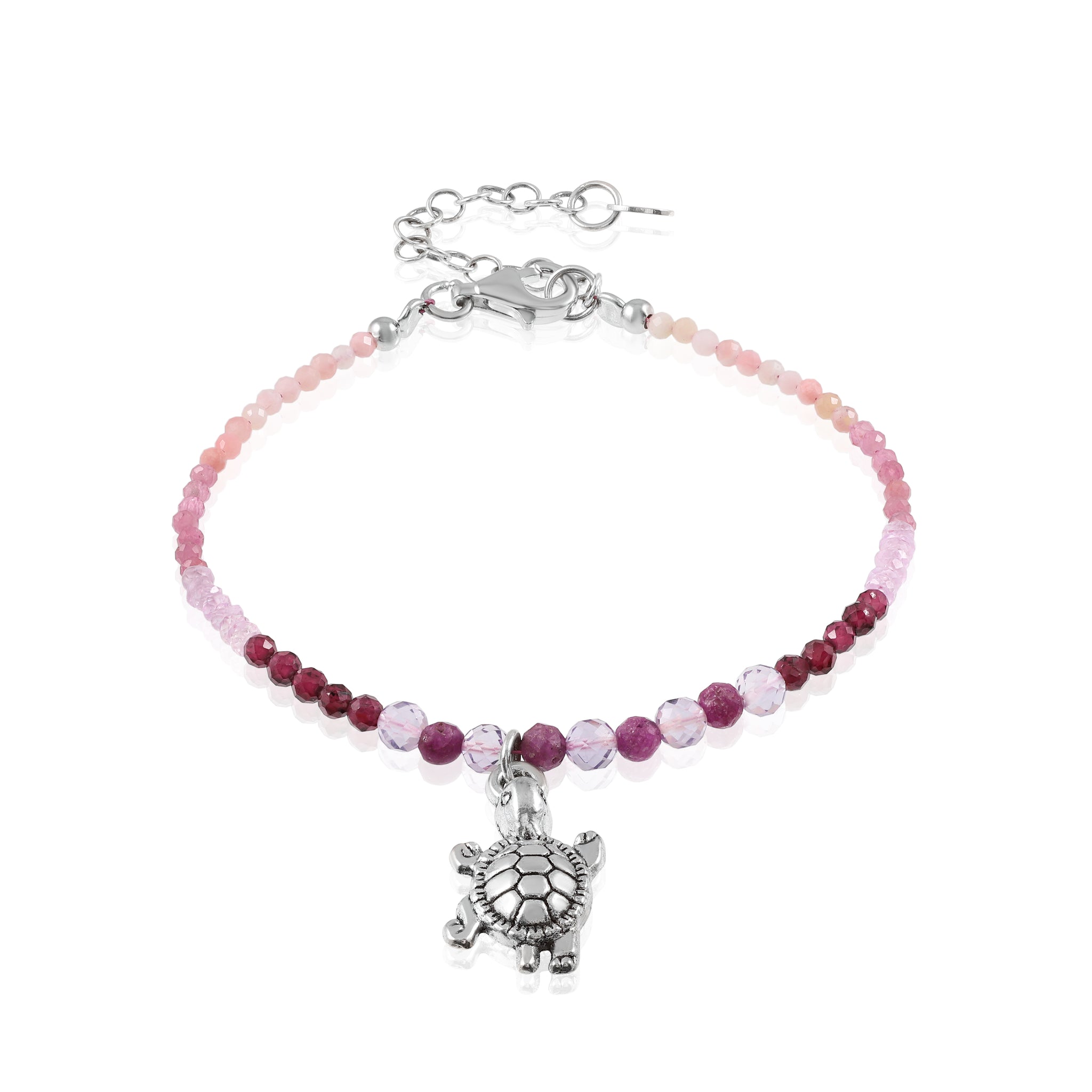 Complete Pink Gemstone Beads Bracelet