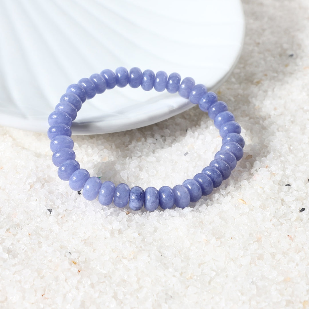 Lavender Blue Quartz Stretch Bracelet - Side Profile