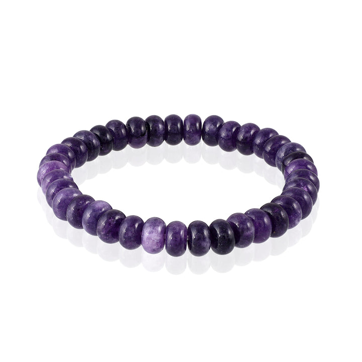 Purple Quartz Stretch Bracelet - 8mm Rondelle Stones