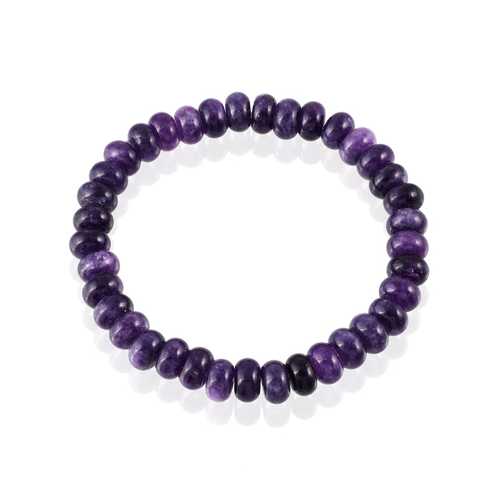 Purple Quartz Stretch Bracelet - 8mm Rondelle Stones