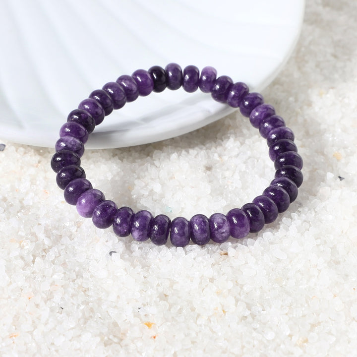 Purple Quartz Stretch Bracelet - Side Profile