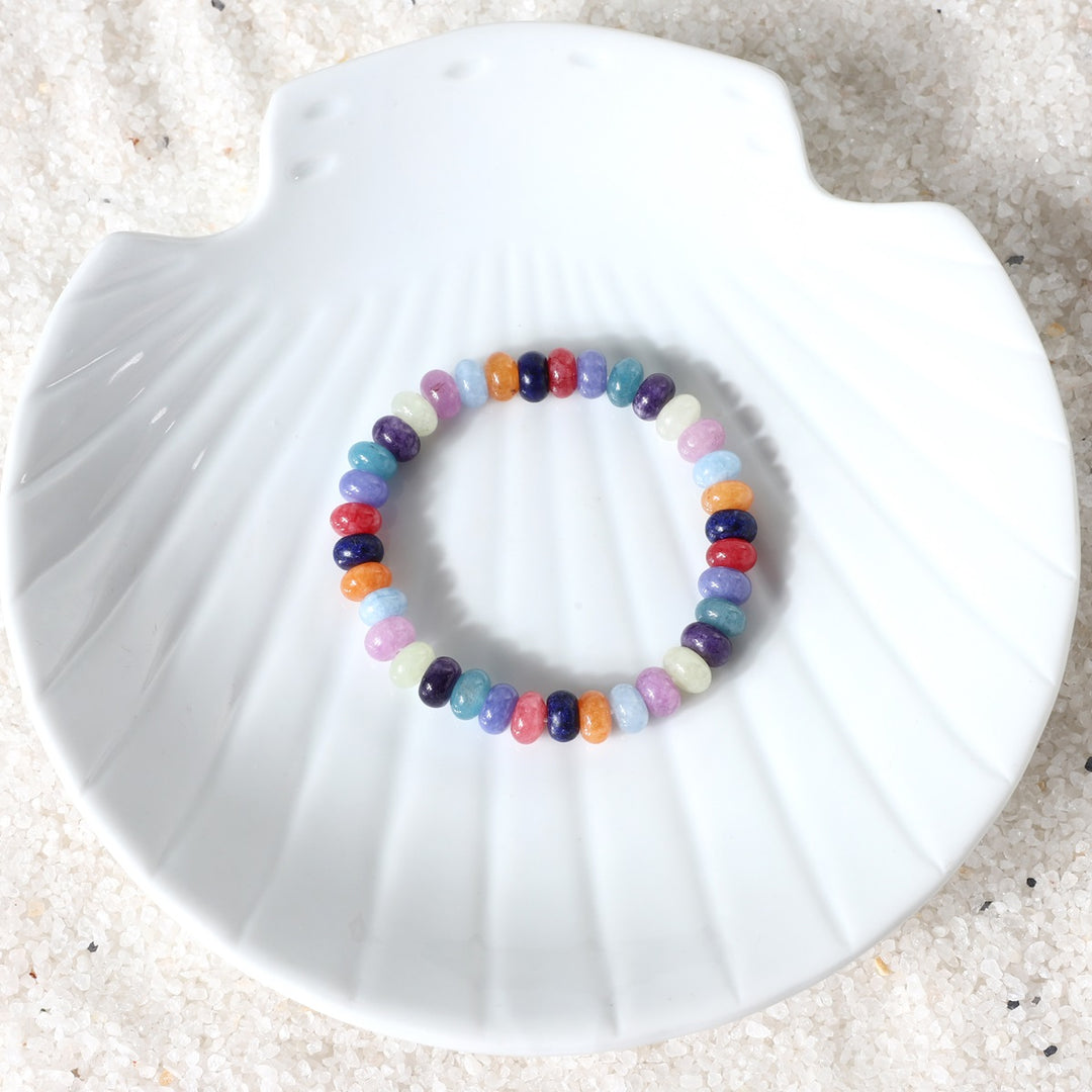 Stacked Bracelets Featuring Multicolored Quartz