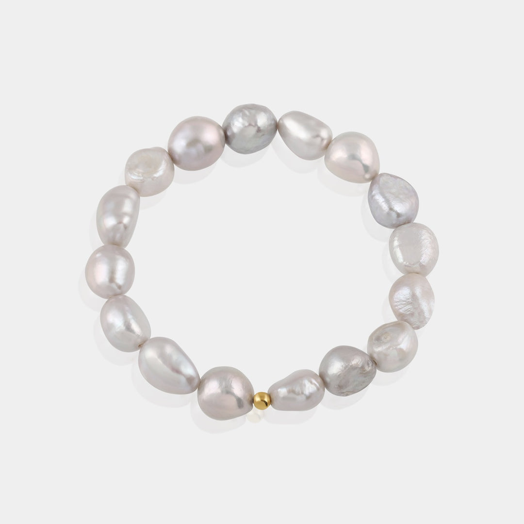 Timeless Beauty: Gray Baroque Pearl in Sterling Silver