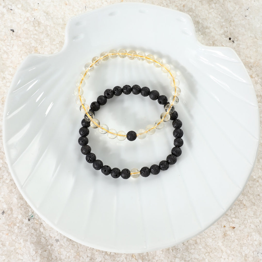 Citrine and Lava Bracelet Combo