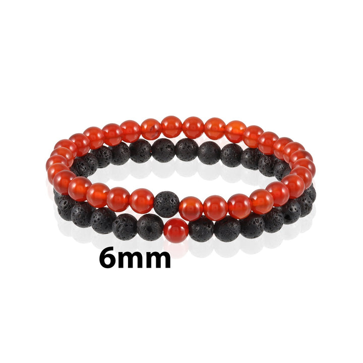 Red Onyx and Lava Bracelet Combo