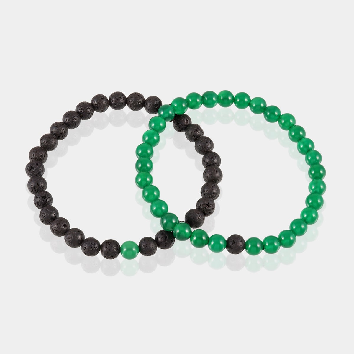 Green Onyx and Lava Bracelet Combo