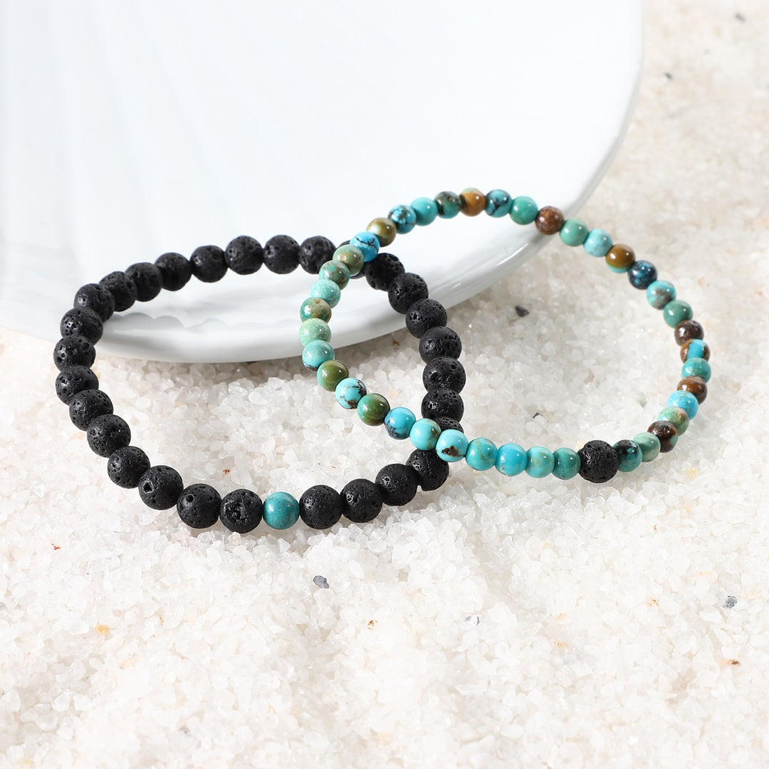 Turquoise and Lava Bracelet Combo