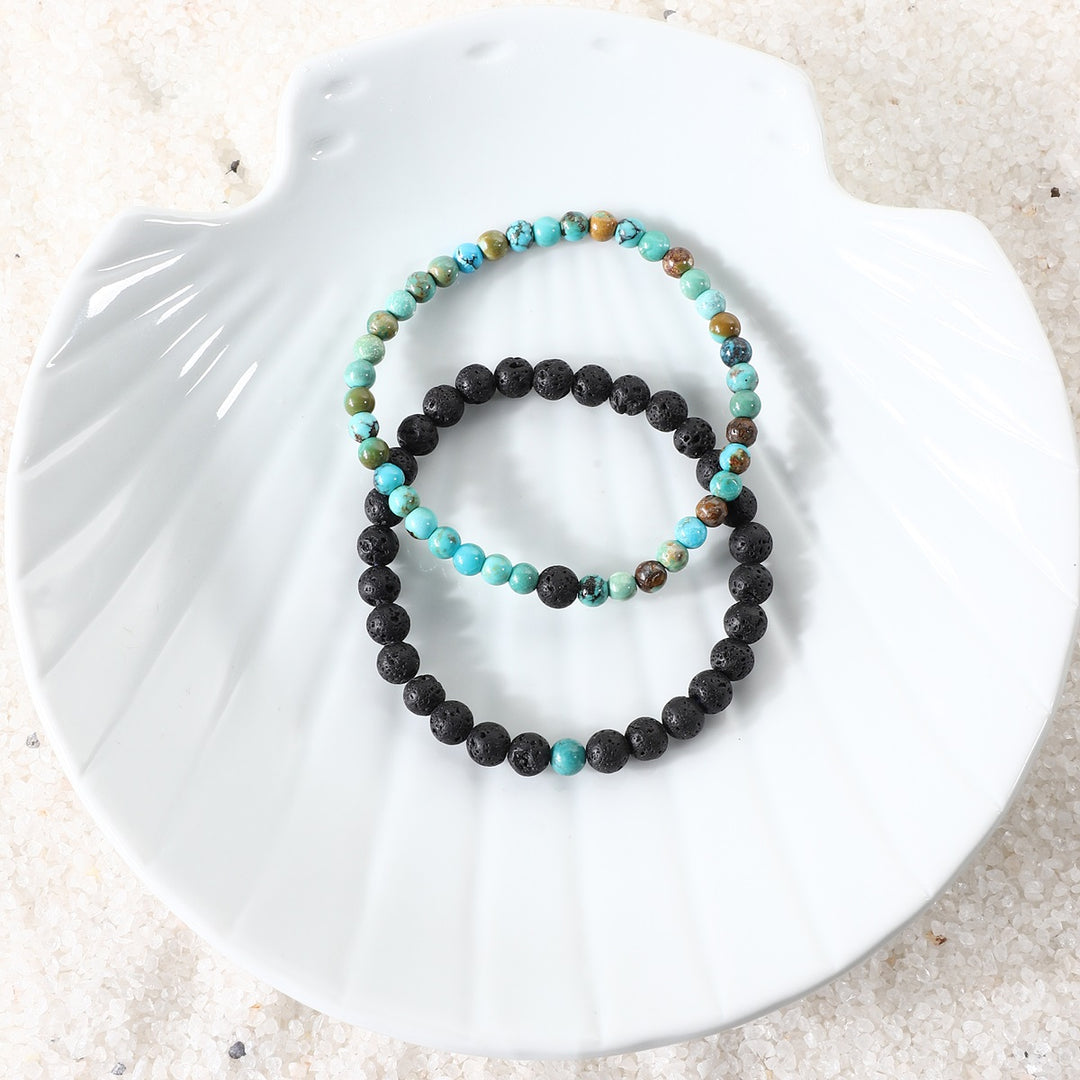 Turquoise and Lava Bracelet Combo