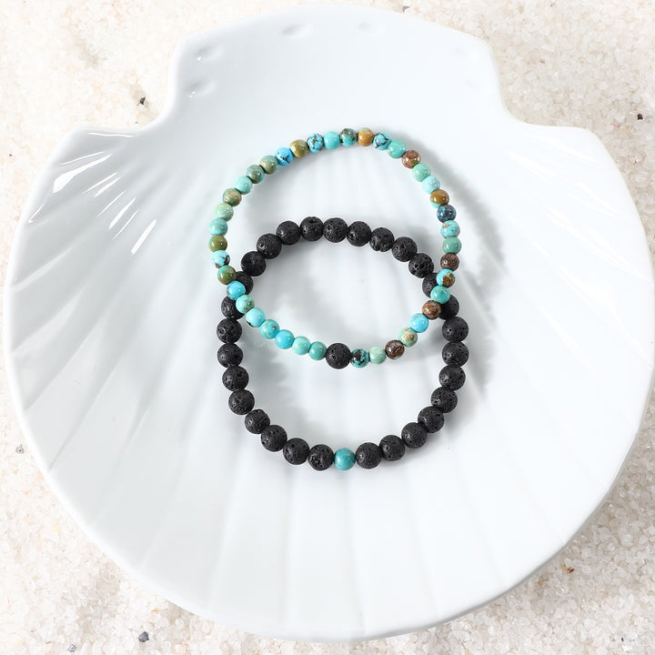 Turquoise and Lava Bracelet Combo