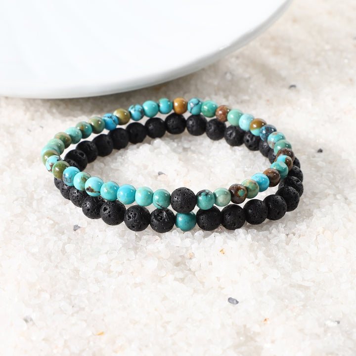 Turquoise and Lava Bracelet Combo