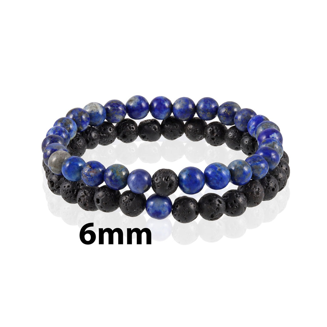 Lapis Lazuli and Lava Bracelet Combo