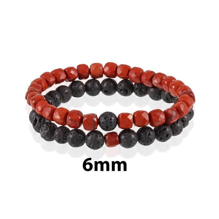 Red Jasper and Lava Bracelet Combo