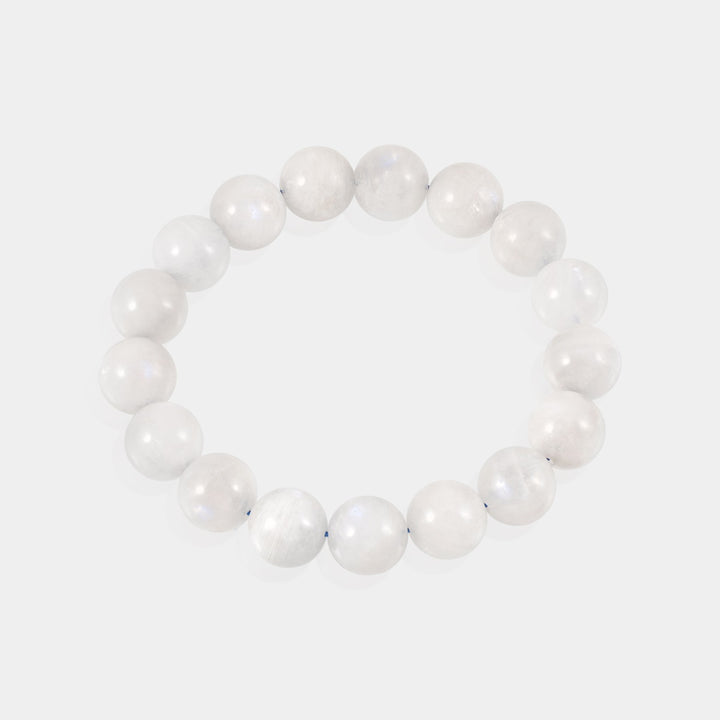 Stylish stretch bracelet featuring Rainbow Moonstone, radiating a sense of calm, balance, and spiritual connection