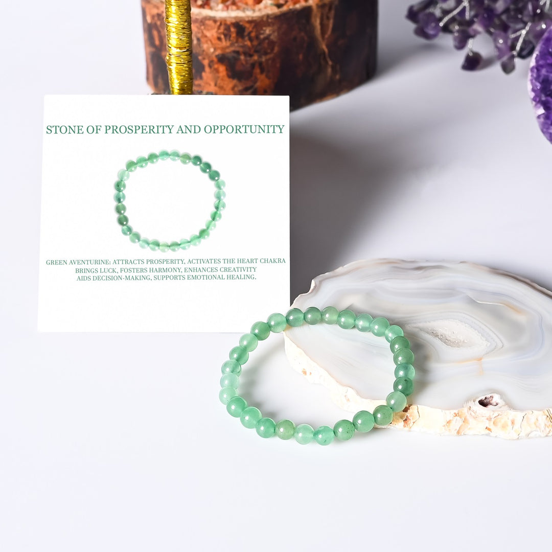 Artistic representation symbolizing the energies of prosperity and opportunity associated with the Green Aventurine Bracelet