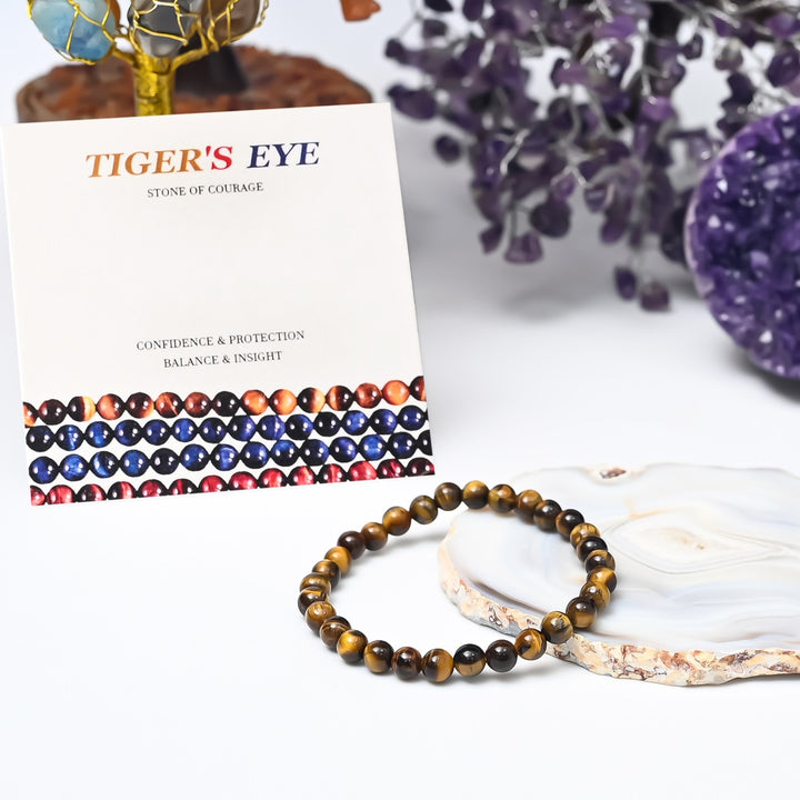 Visual representation of courage and strength associated with the Golden Tiger's Eye Bracelet, radiating positive energy and resilience