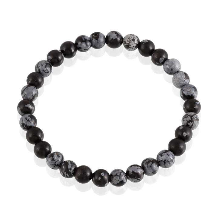 Snowflake Obsidian Bracelet - Stone of Balance and Centering