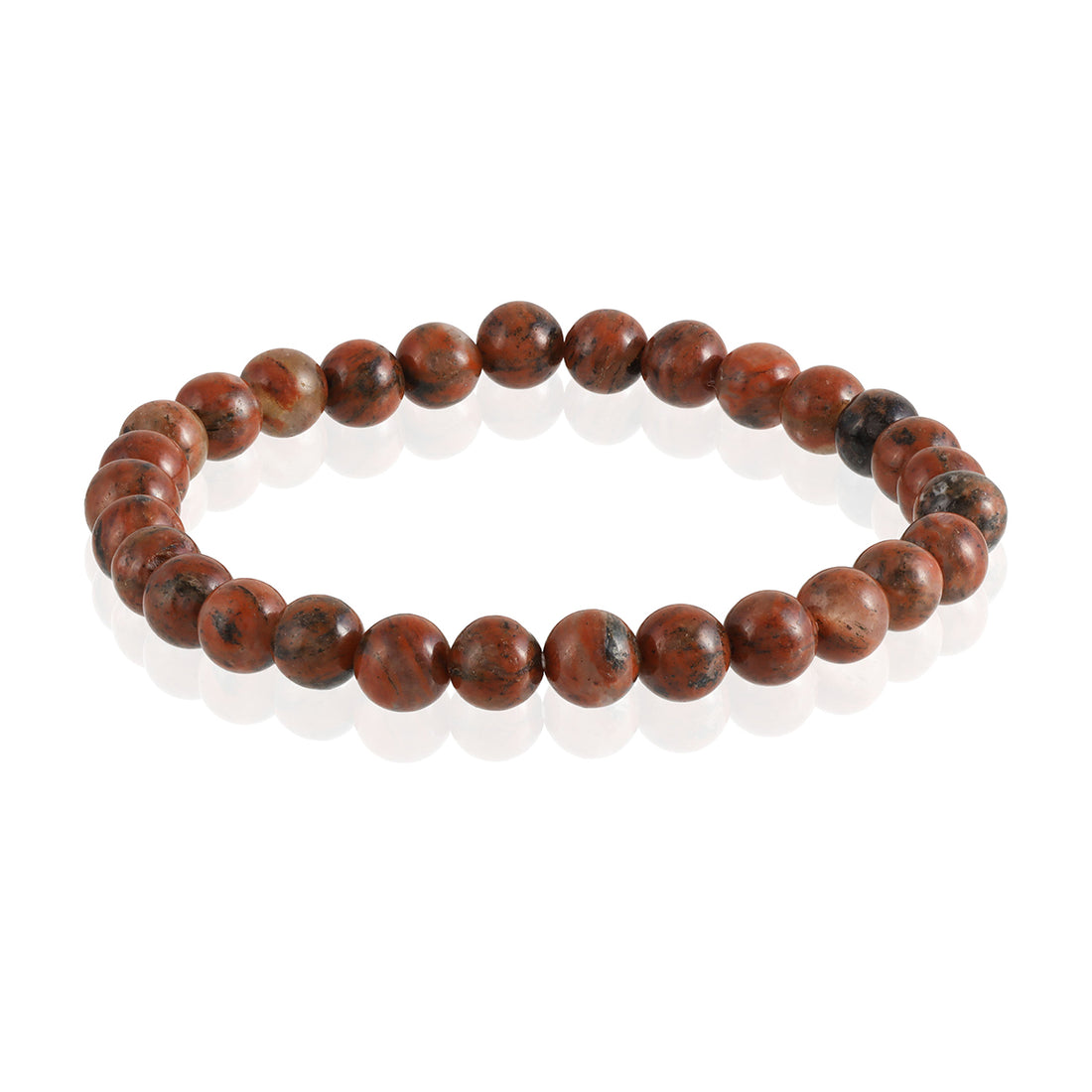 Stylish Red Jasper Bracelet featuring 6mm smooth round beads, a powerful accessory embodying strength and grounding energy on the wrist.