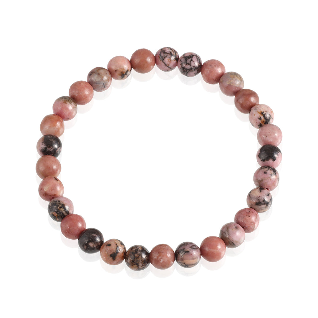 Rhodonite Stretch Bracelet - Stone of Love and Compassion