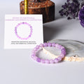 Stylish Lavender Quartz Bracelet featuring 8mm faceted round beads, a beautiful blend of elegance and soothing energy on the wrist.