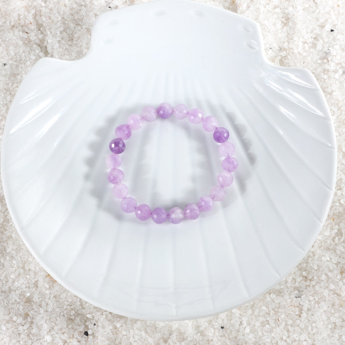 Various styling ideas for the Lavender Quartz Bracelet, demonstrating its versatile and fashionable appeal for everyday wear