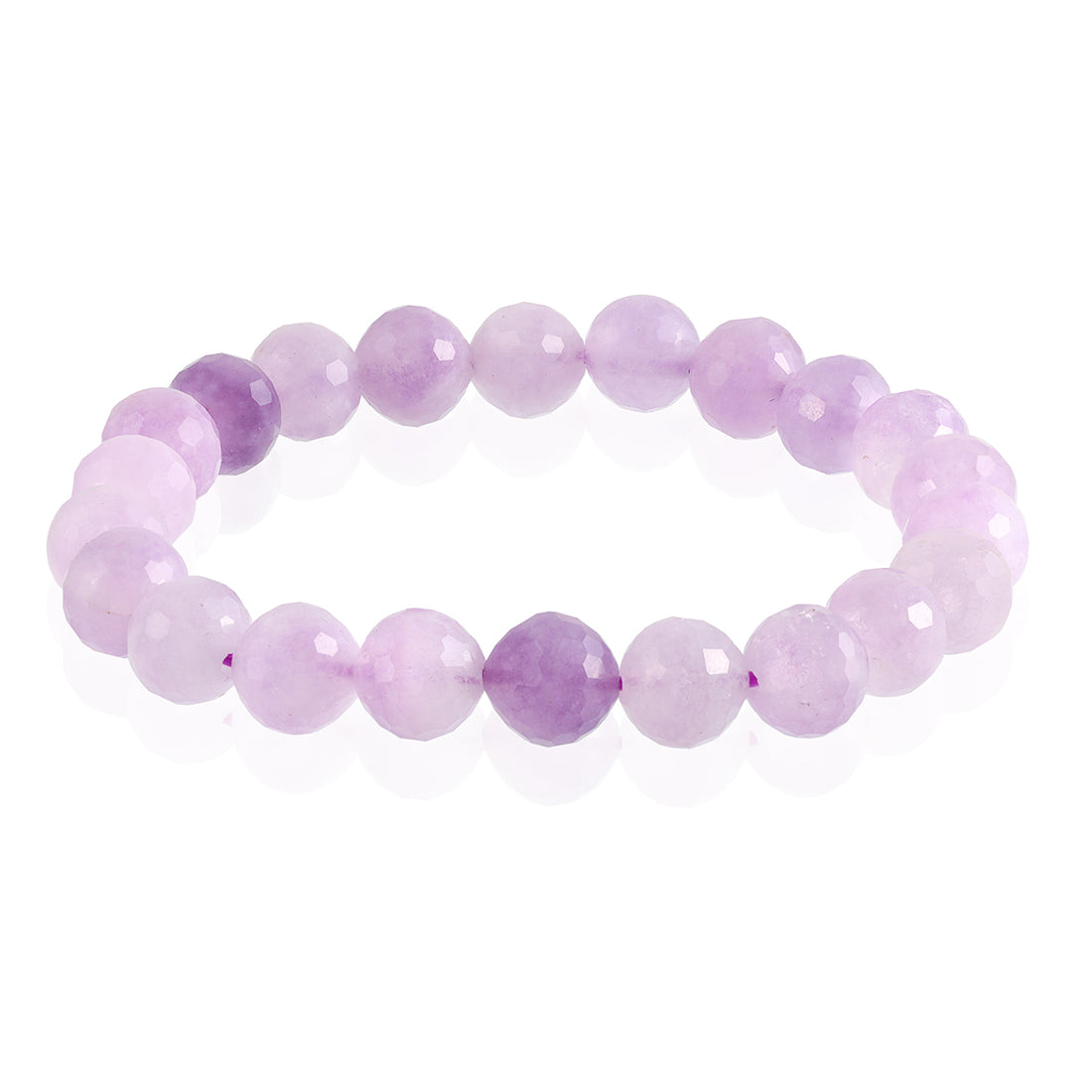 Stylish Lavender Quartz Bracelet featuring 8mm faceted round beads, a beautiful blend of elegance and soothing energy on the wrist.