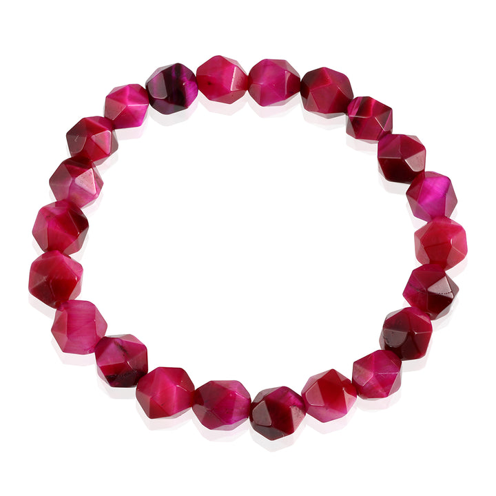 Pink Tiger's Eye Stretch Bracelet: Emotional Stability and Confidence