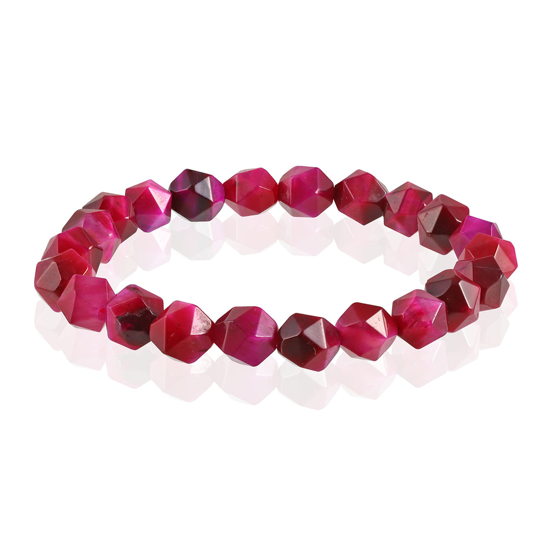 Pink Tiger's Eye Stretch Bracelet: Emotional Stability and Confidence