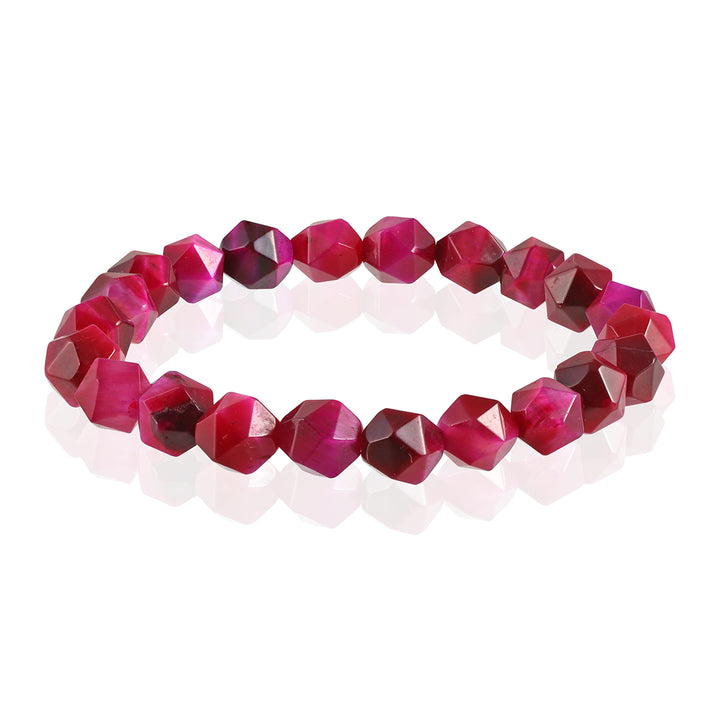 Pink Tiger's Eye Stretch Bracelet: Emotional Stability and Confidence