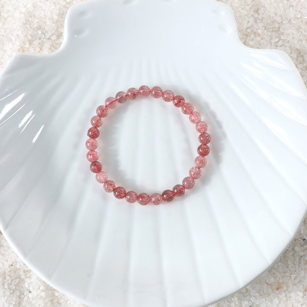 Healing Gemstone Bracelet - Tranquil Strawberry Quartz Beads