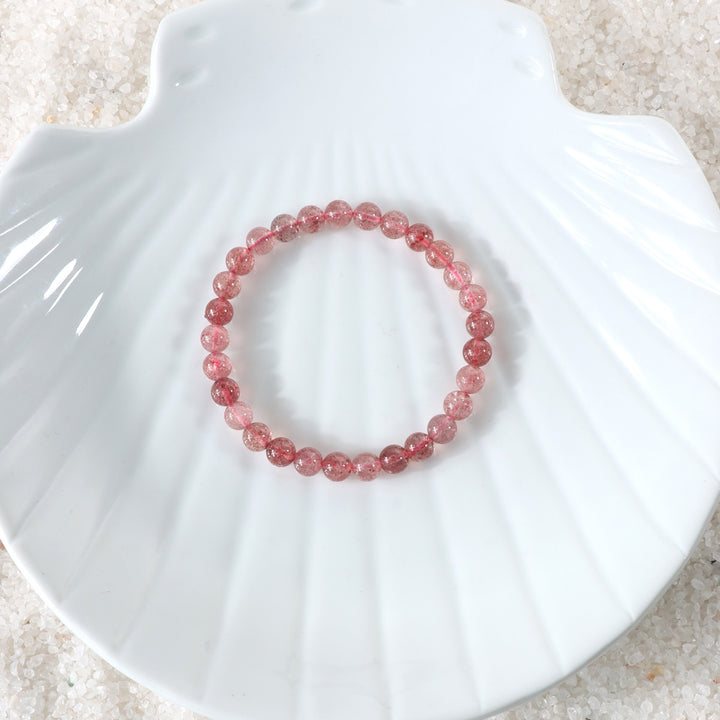 Healing Gemstone Bracelet - Tranquil Strawberry Quartz Beads