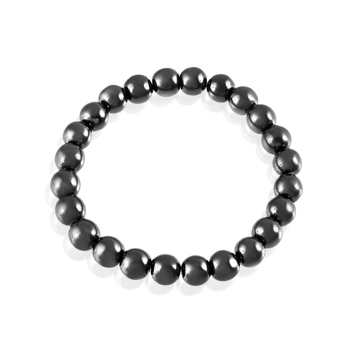 Elegant Noir: Black Hematite Stretch Bracelet